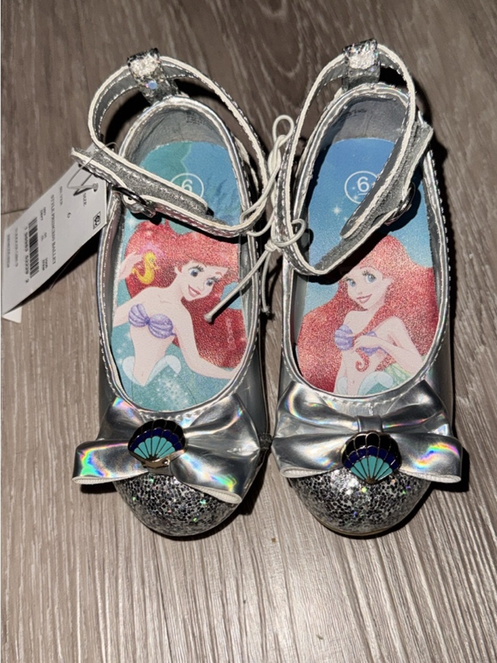 Disney Silver Princess Ariel Ballet Flats